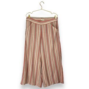 Max Studio Striped Wide Leg Pants - Red and Cream